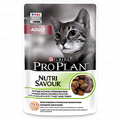 Влажный корм PRO PLAN® Nutri Savour® для взрослых кошек, кусочки с ягненком, в желе, Пауч