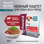 Ламистеры Award Monoprotein для взрослых собак паштет из говядины с зеленым горошком