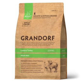 Корм Grandorf Adult Dog Lamb&Turkey Mini для собак мини пород с ягнёнком и индейкой, низкозерновой