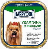 Паштет Happy Dog для собак мелких пород Телятина с овощами