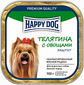 Паштет Happy Dog для собак мелких пород Телятина с овощами Паштет Happy Dog для собак мелких пород Телятина с овощами