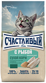 Корм Счастливый Кот для взрослых и стерилизованных кошек с рыбой